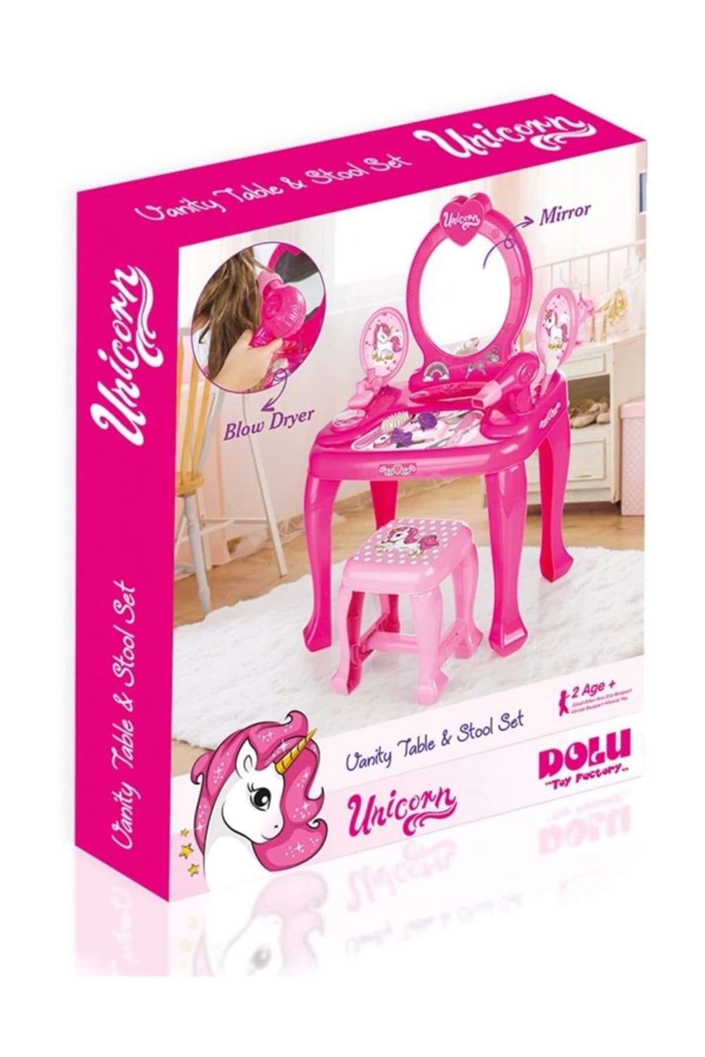 Unicorn Ayaklı Makyaj Masası Ve Sandalye Seti Diğer DL2561