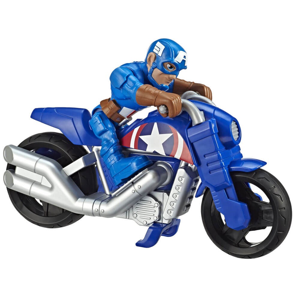 MARVEL SUPER HERO ADVENTURES MEGA FIGUR VE MOTOSIKLET CAPTAIN AMERICA E6225-E62612 Diğer E6262