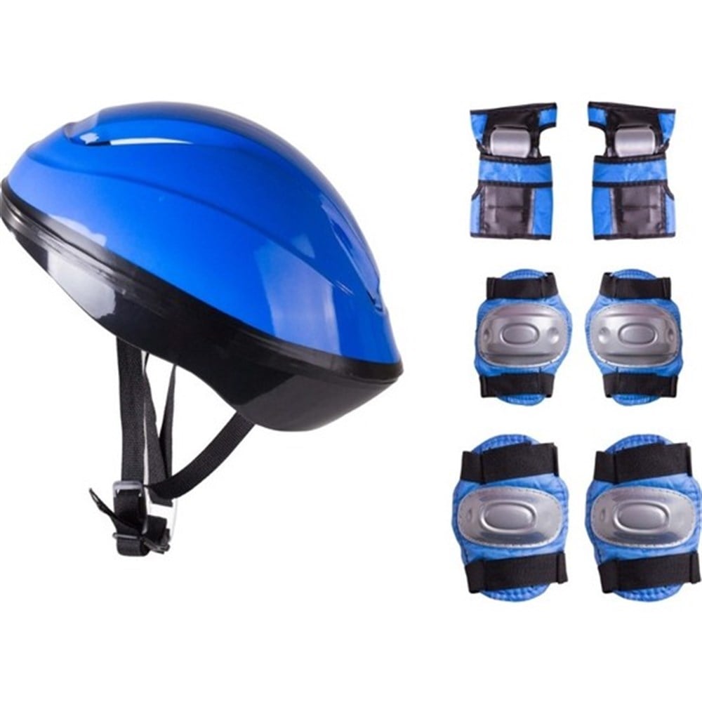 Kask Dizlik Dirseklik Eldiven Koruyucu Set Mavi Diğer FR58864