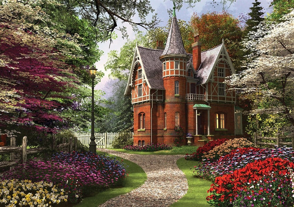 KS 2000 PARCA PUZZLE VICTORIAN COTTAGE IN BLOOM Diğer KS 11294
