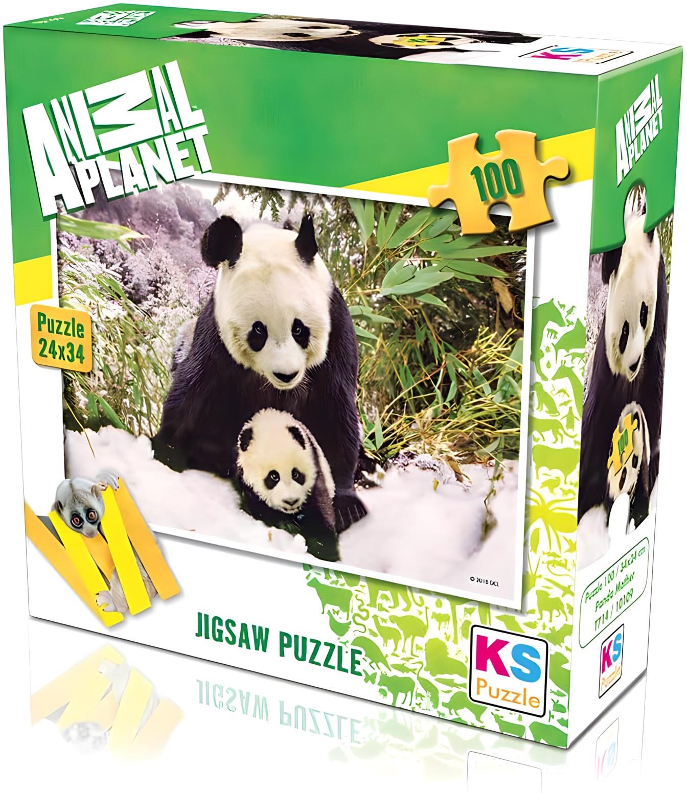 KS PUZZLE 100 PARCA PANDA 24X34CM Diğer KS10109