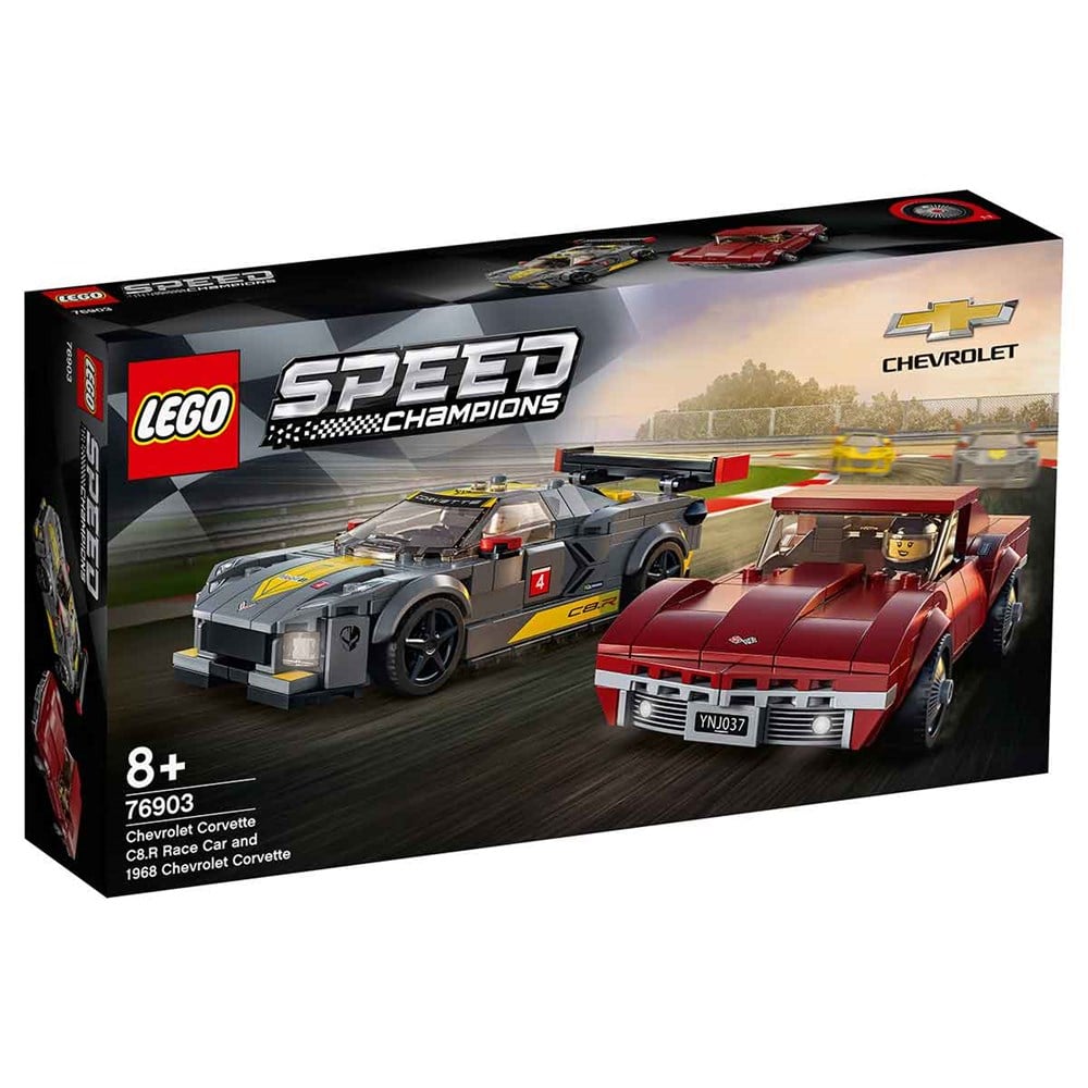 LEGO SPEED CHAMPIONS CHEVROLET CHAMPIONS C8.R YARIS ARABASI VE 1968 CHEVROLET CORVETTE 76903 Diğer LSR76903