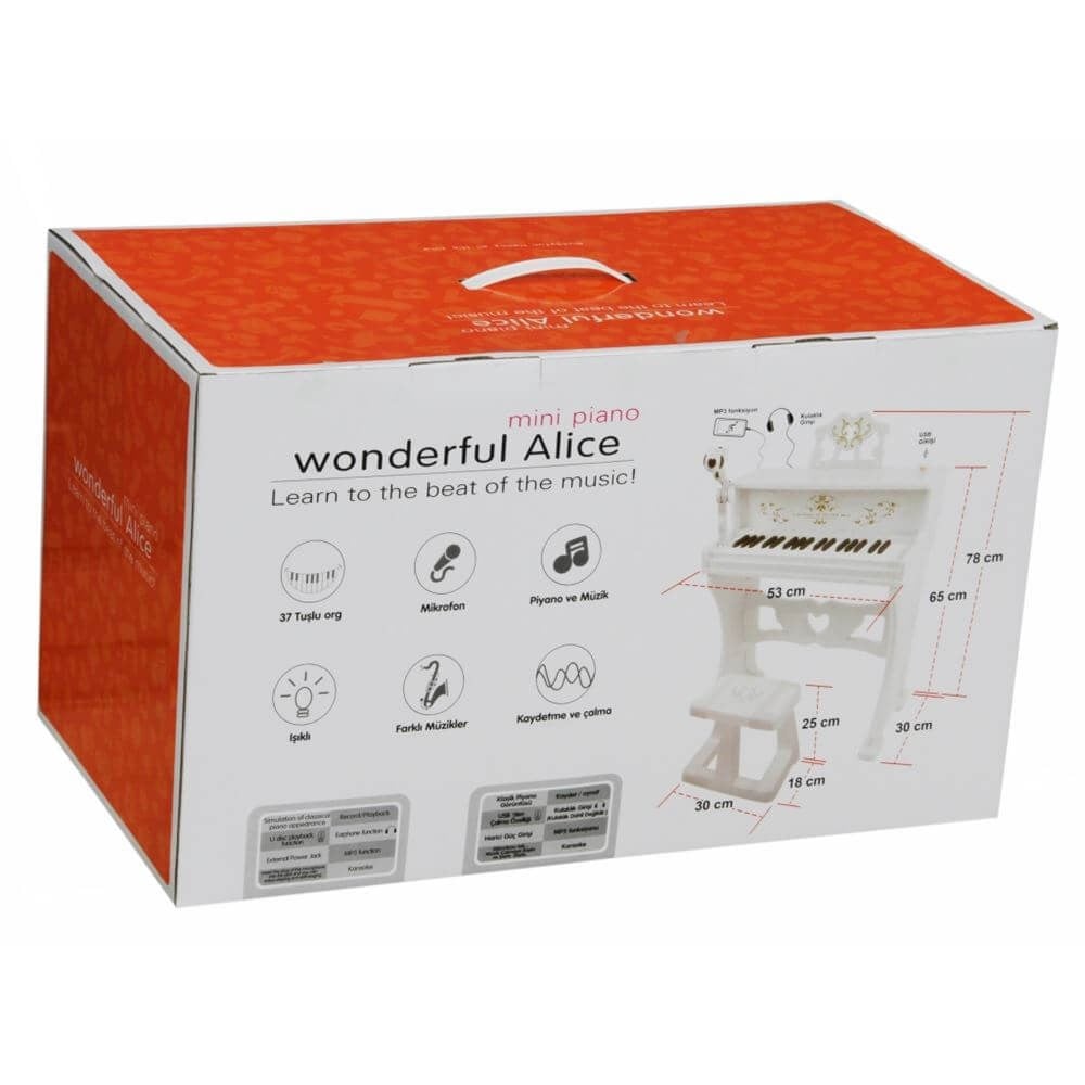 Kut.37 Tus Mikrofonlu Büyük Piyano Beyaz Diğer N900 88033 B