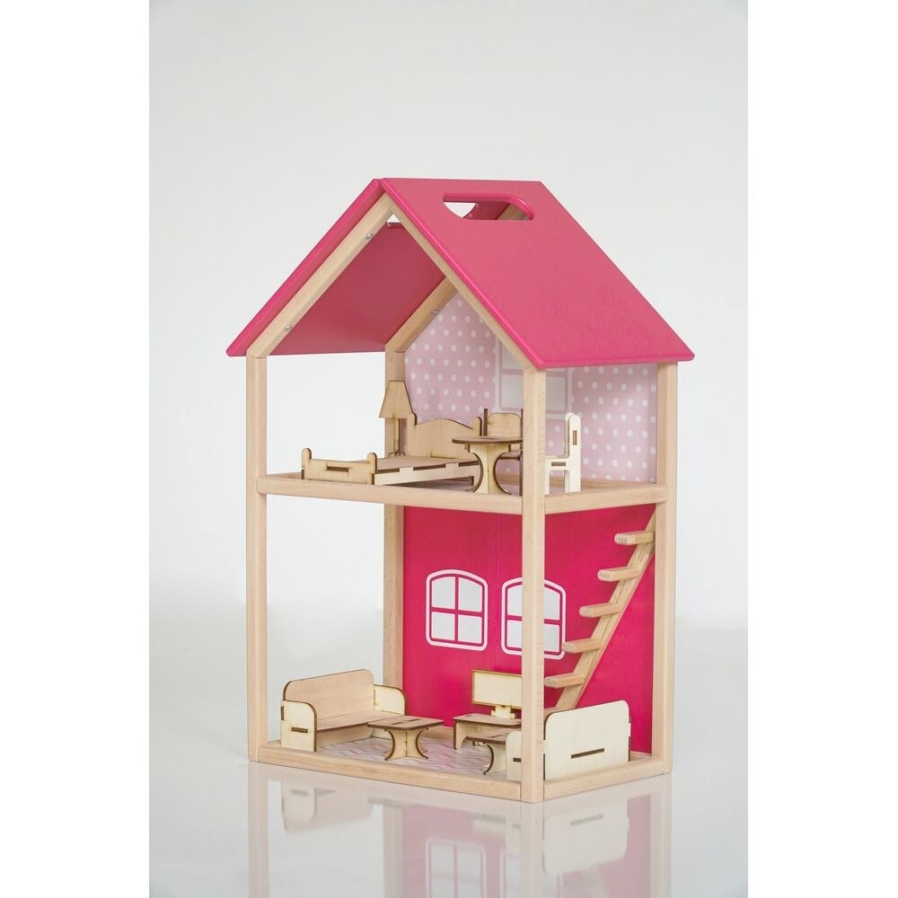 Ahşap Merdivenli Ev Pembe Diğer VVK010001
