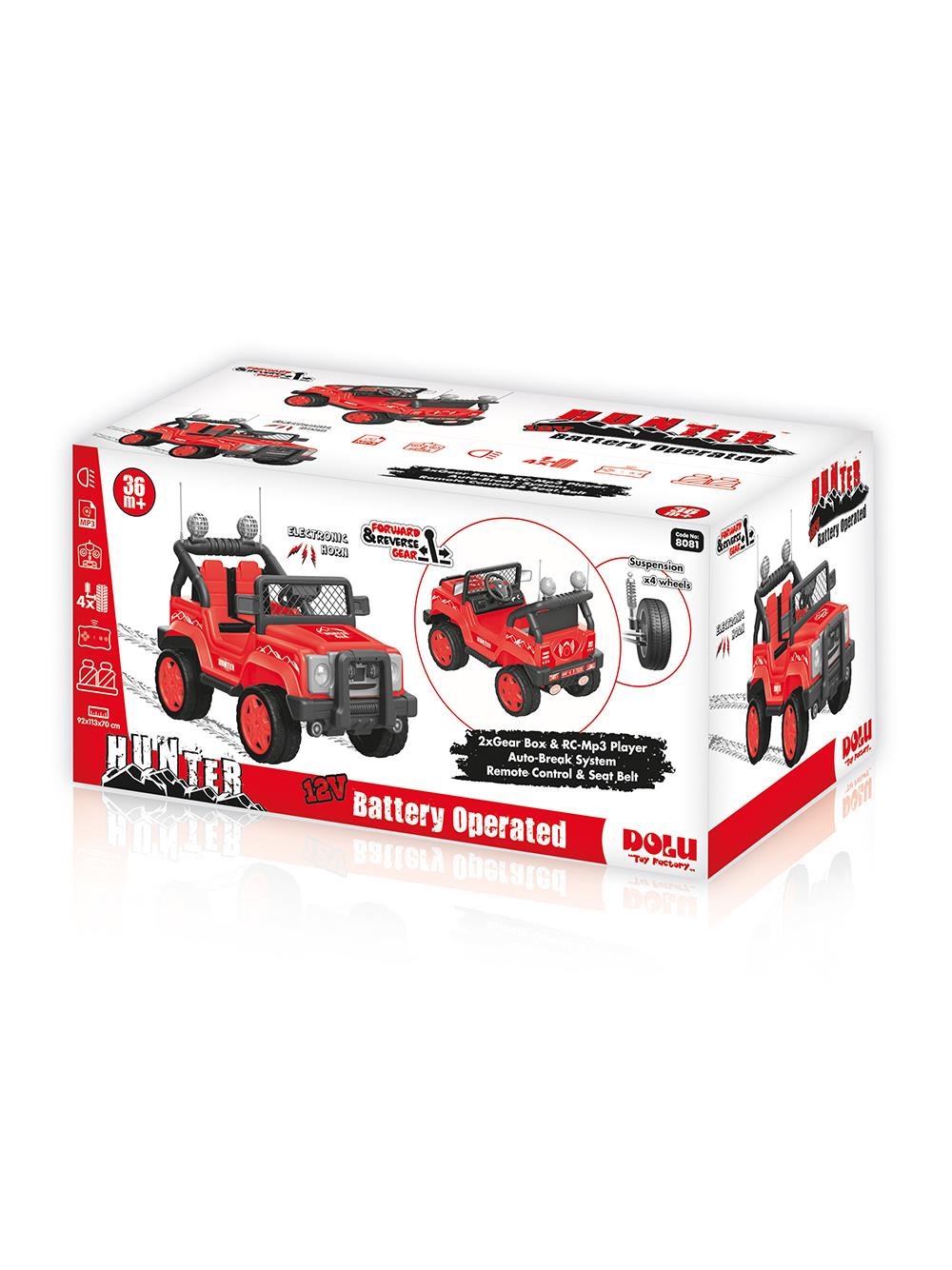 Dolu Hunter 12V Uzaktan Kumandalı MP3 Playerlı Akülü Jeep Dolu DL8081
