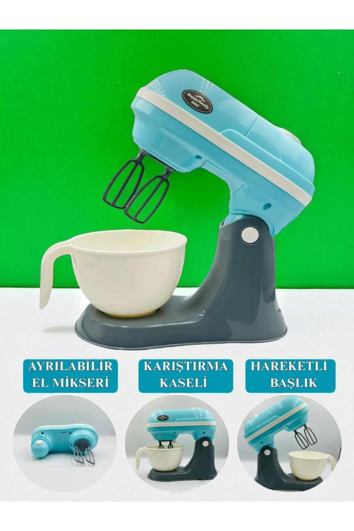 Kutulu Işıklı Pilli Büyük Boy Mikser Mavi Vardem LS820Q69