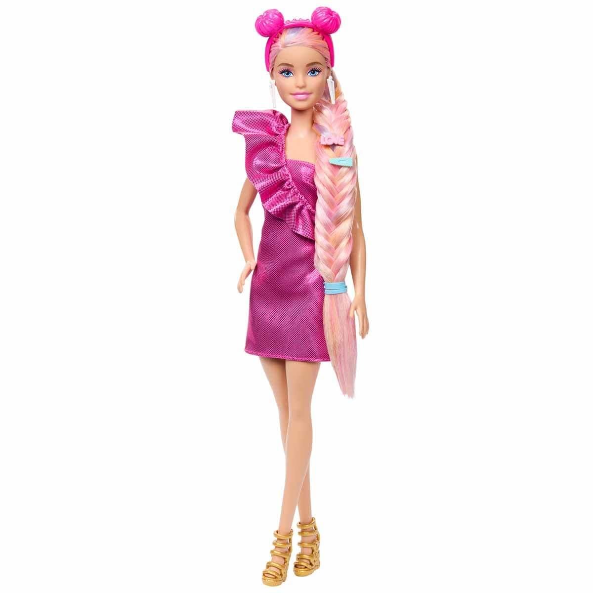 Barbie Upuzun Muhteşem Saçlı Bebekler Pembe Saçlı Bebek JDC85 Barbie JDC85