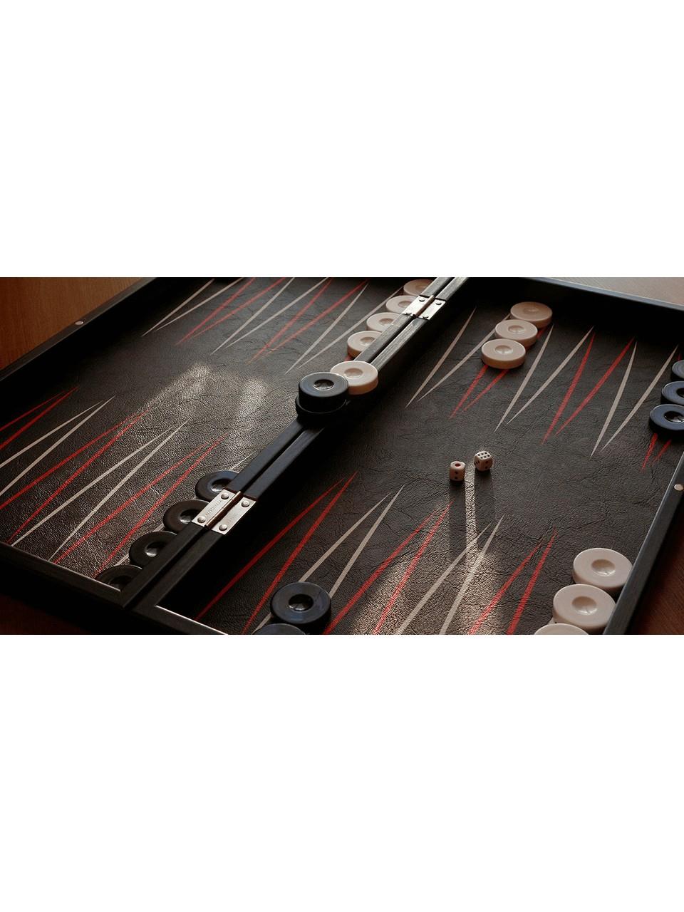 Classic Leather Royal Black Tavla KS Games T97