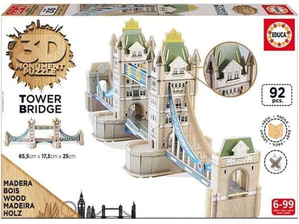 Educa 92 Parça 3D Monument Puzzle Tower Brıdge Educa HD 16999