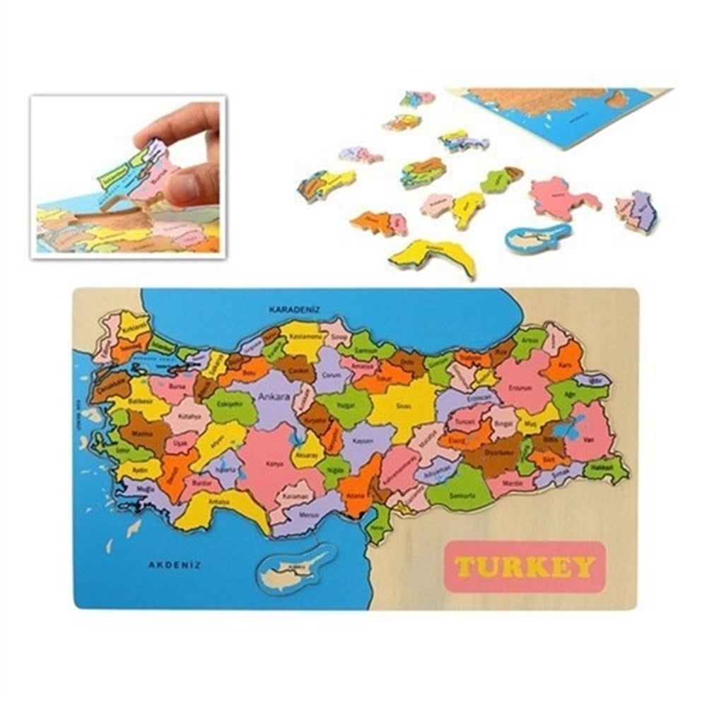 Eğitici Ahsap Puzzle Türkiye Haritası
