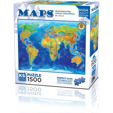 KS Puzzle 1500 Parça World Political Map KS Games KS 22043