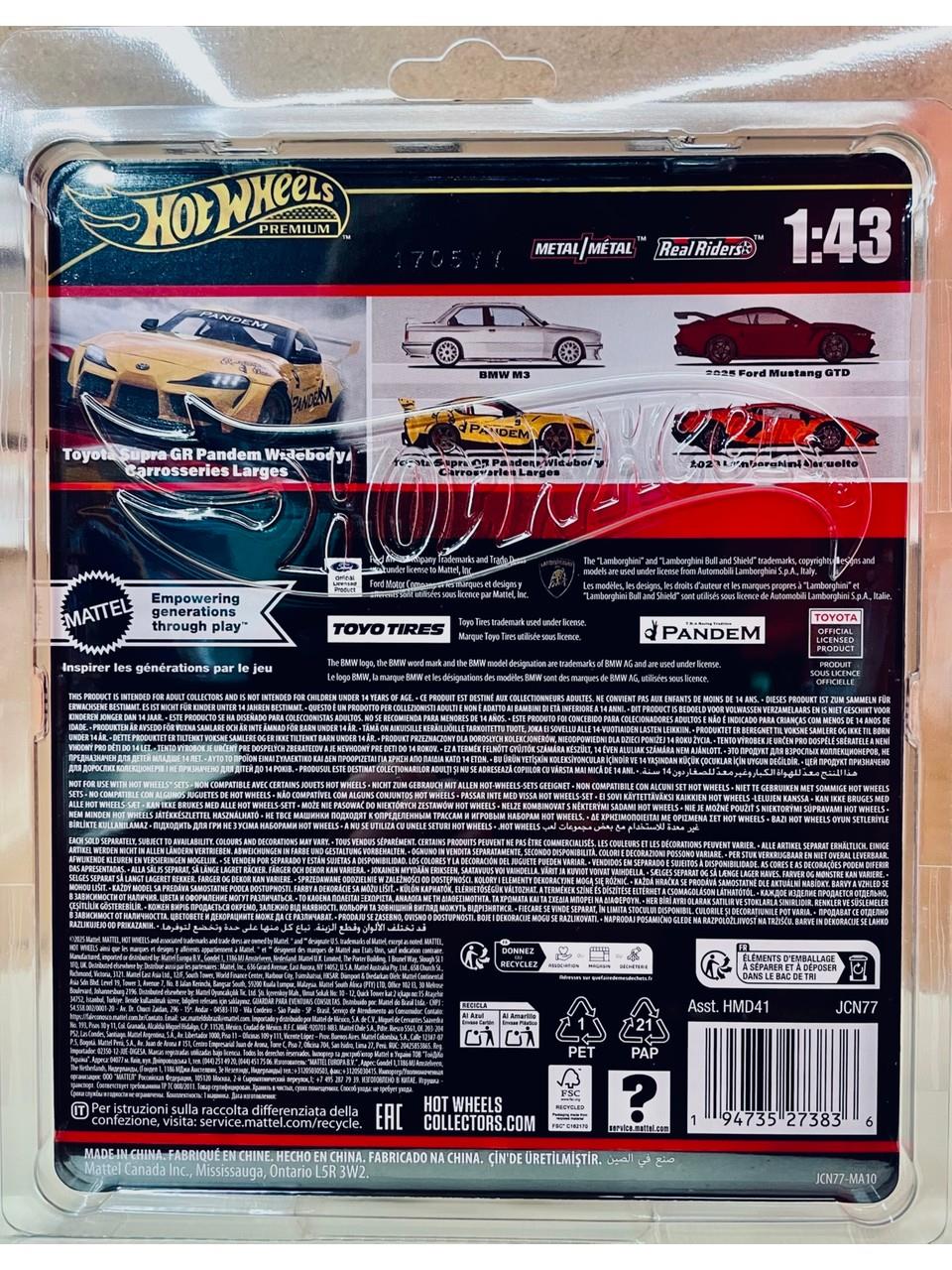 Hot Wheels 1:43 Premium Arabalar Toyota Supra GR Pandem Widebody Carrosseries Large HMD41-JCN77 Hot Wheels JCN77