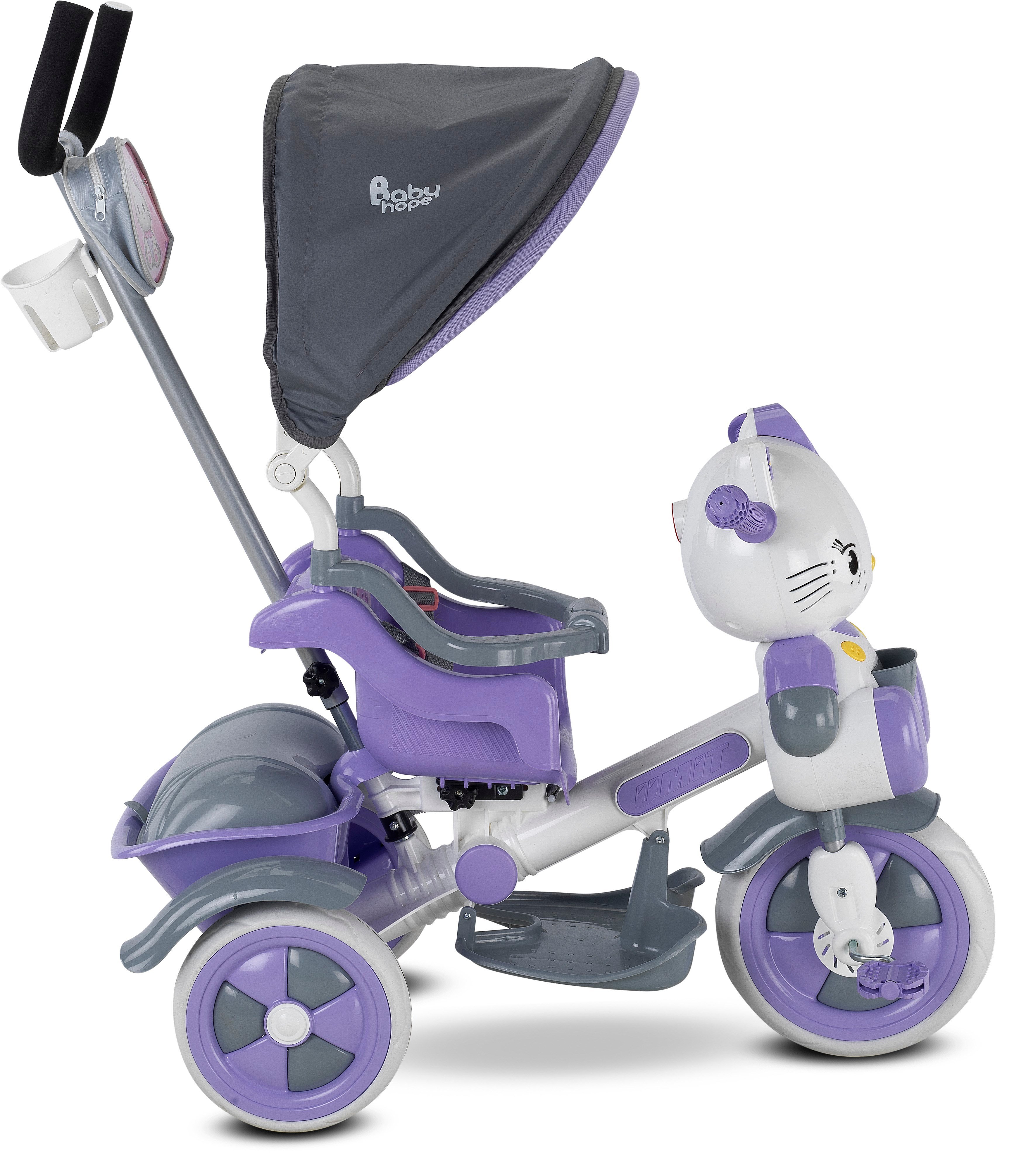 BABYHOPE KETY 3 TEKER KONTROLLU BISIKLET PEMBE-LILA Diğer 135 30 L