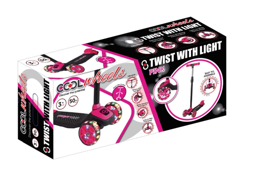 Cool Wheels Twist Led Işıklı 3 Tekerlekli Scooter Pembe Furkan FR56048