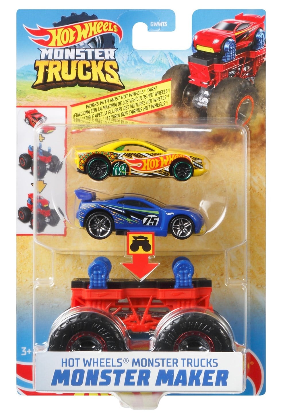 Hot Wheels Monster Trucks Dev Tekerlek Ustası Serisi Bone Scorpedo GWW13-GWW14 Hot Wheels GWW14