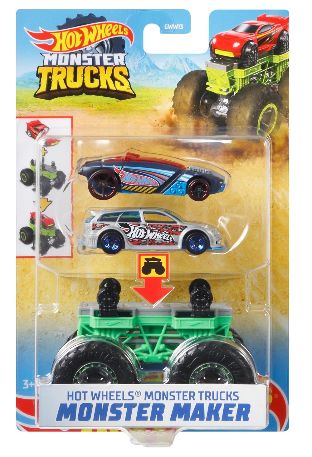 Hot Wheels Monster Trucks Dev Tekerlek Ustası Serisi Bone Sharkruser GWW13-GWW15 Hot Wheels GWW15