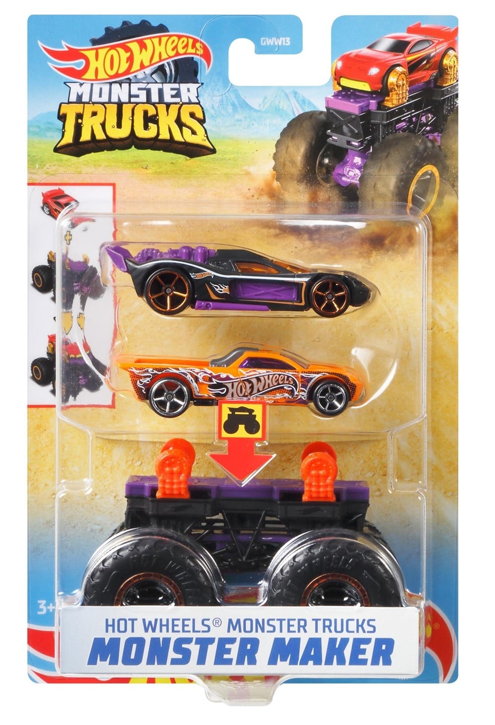 Hot Wheels Monster Trucks Dev Tekerlek Ustası Serisi Bone Shaker GWW13-GWW16 Hot Wheels GWW16
