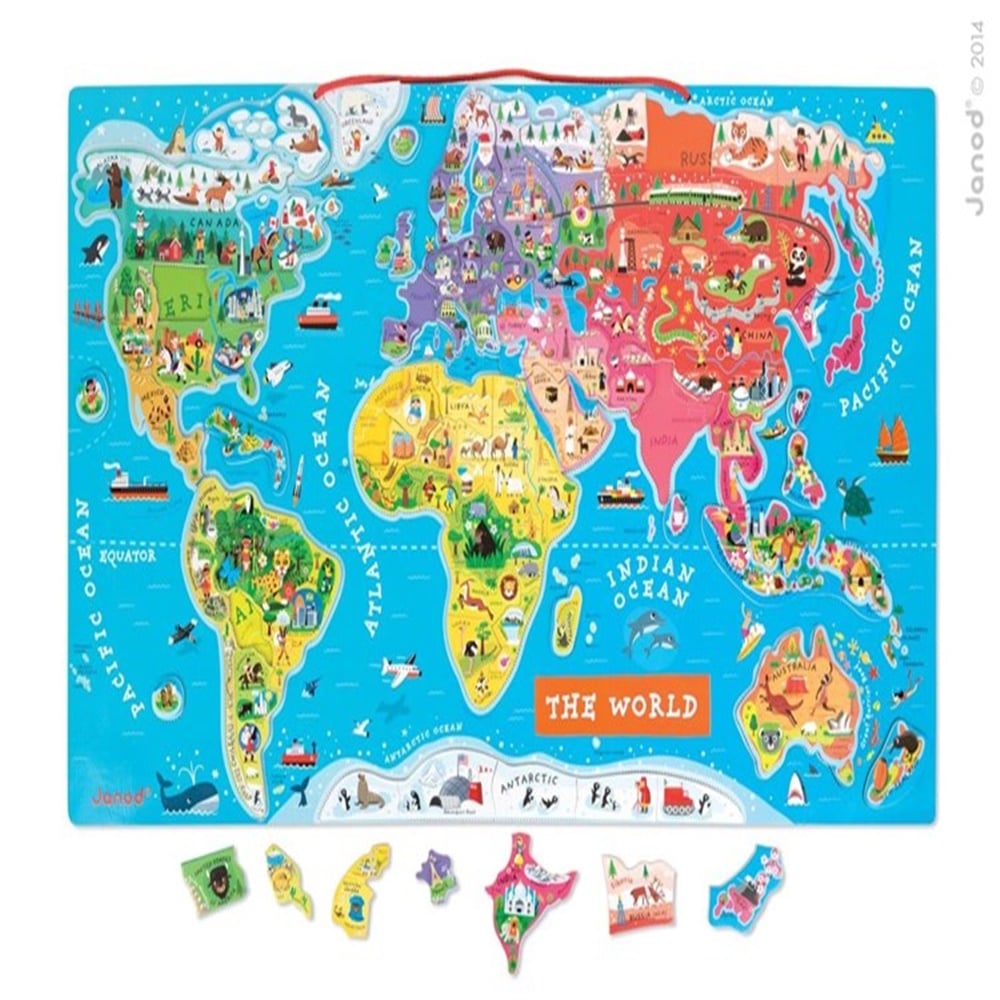 Janod Magnetic World Puzzle 92 Parça