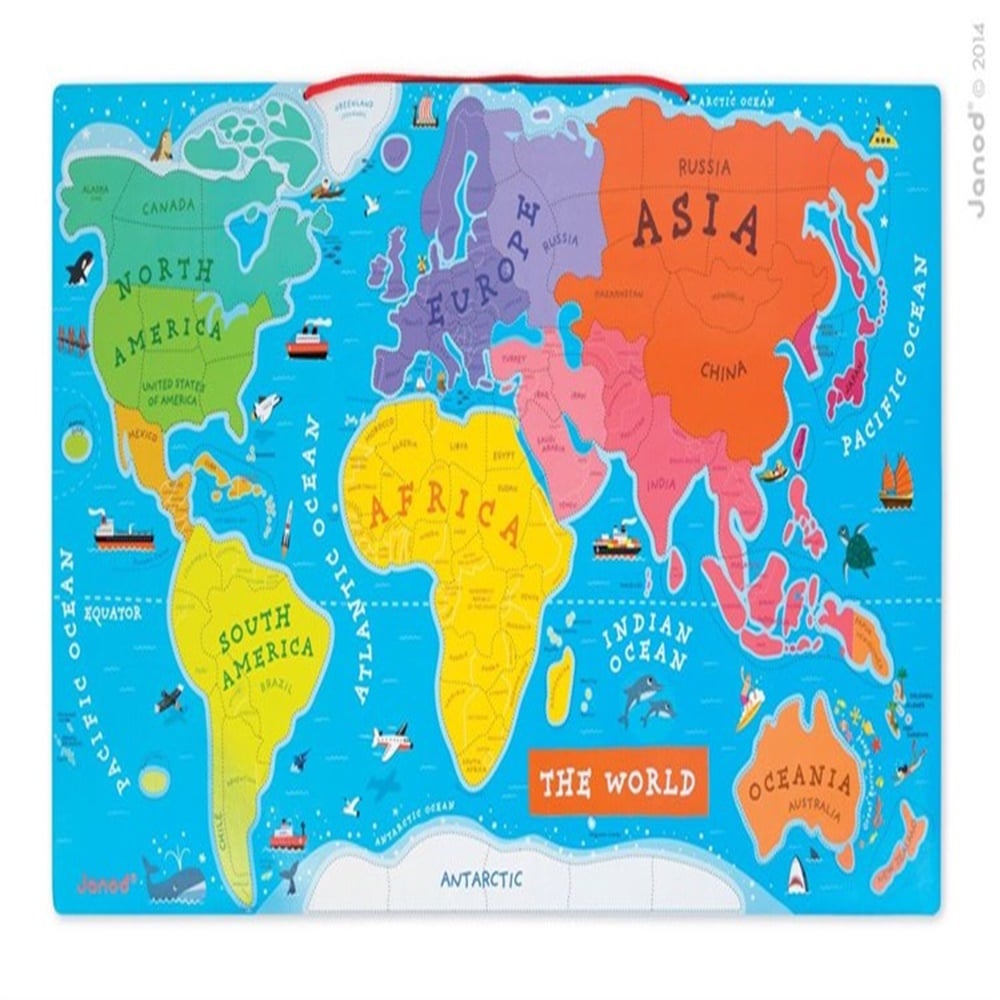 Janod Magnetic World Puzzle 92 Parça
