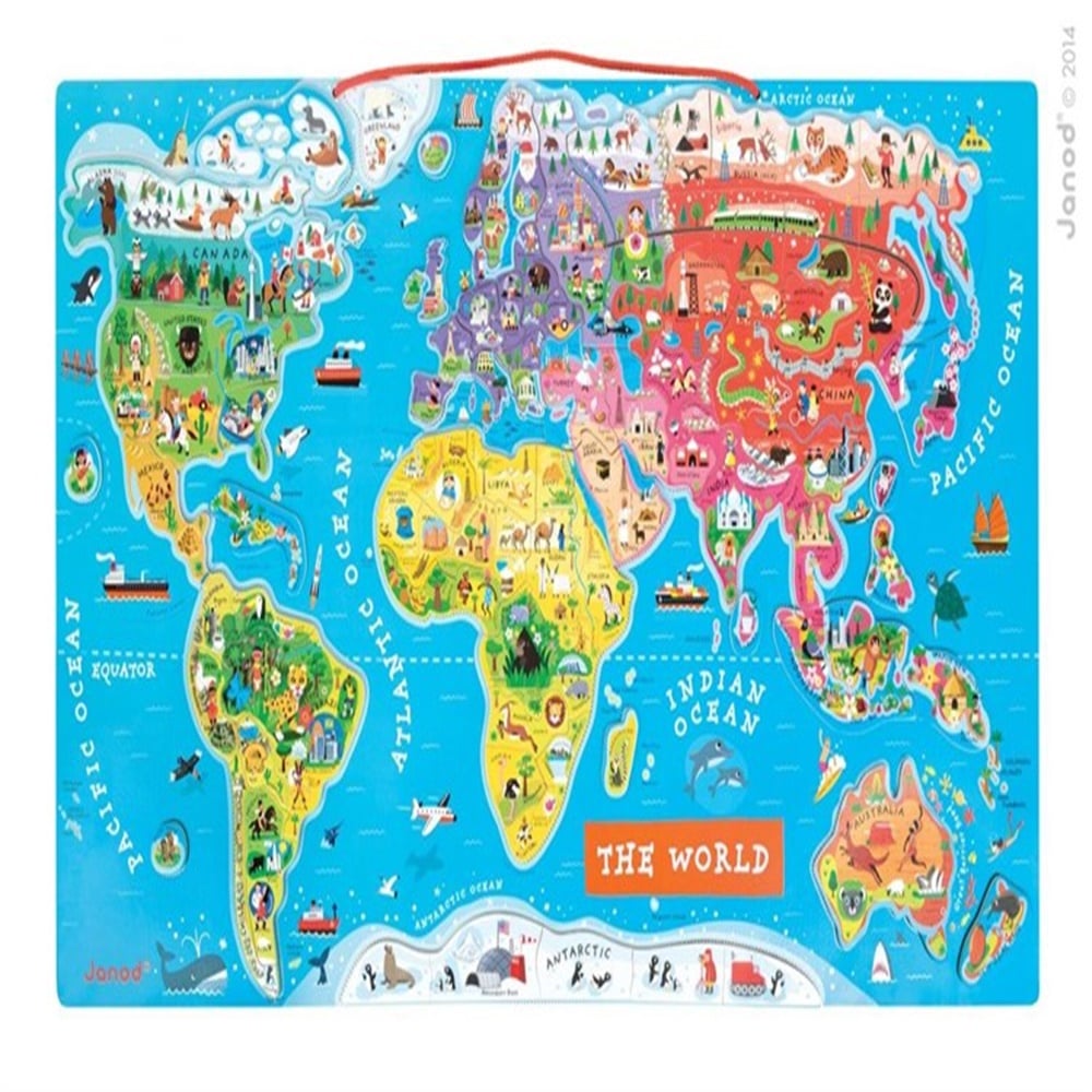 Janod Magnetic World Puzzle 92 Parça