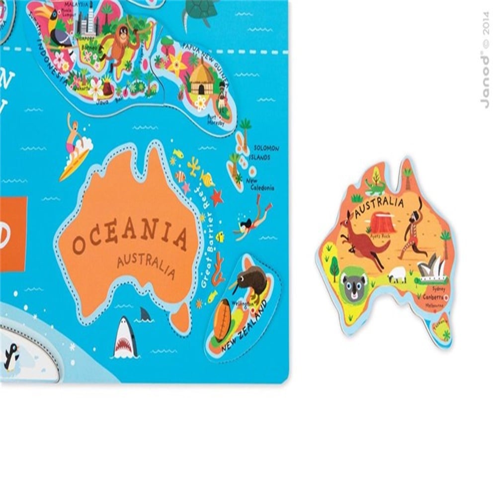Janod Magnetic World Puzzle 92 Parça