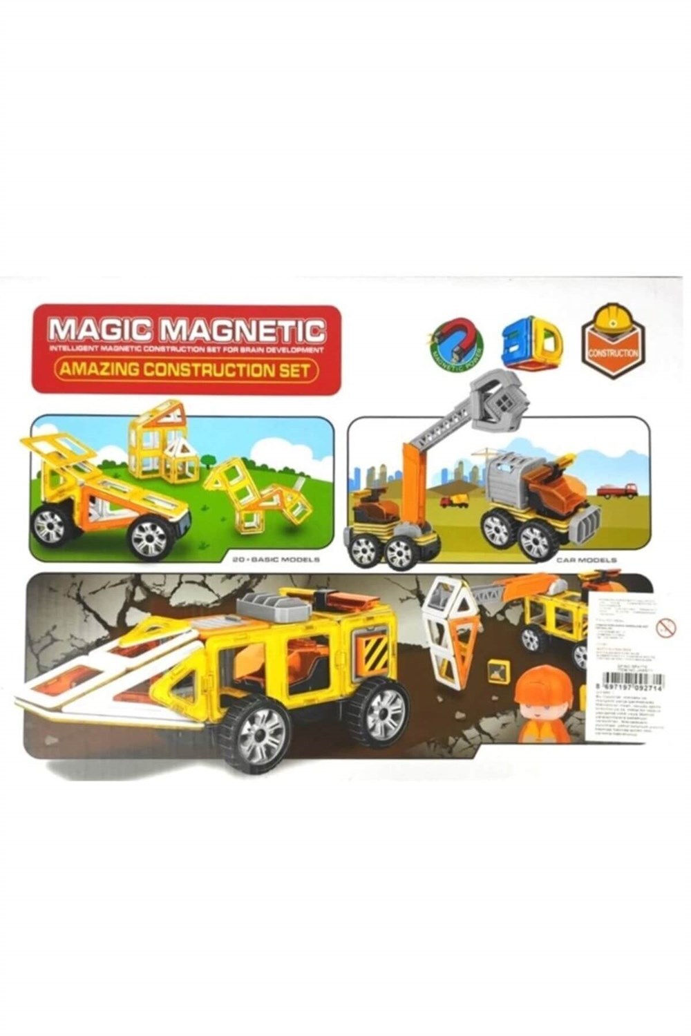 Magnetik 50 Parça İnşaat Seti Kızılkaya JH8971