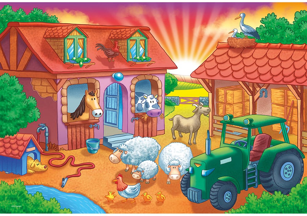 Ks Games Sunrise On The Farm 12 Parça Jumbo Boy Puzzle KS Puzzle JP 31005
