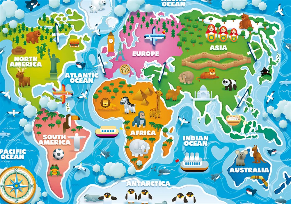 Ks Games Colorful World Map 50 Parça Jumbo Boy Puzzle KS Puzzle JP 31015