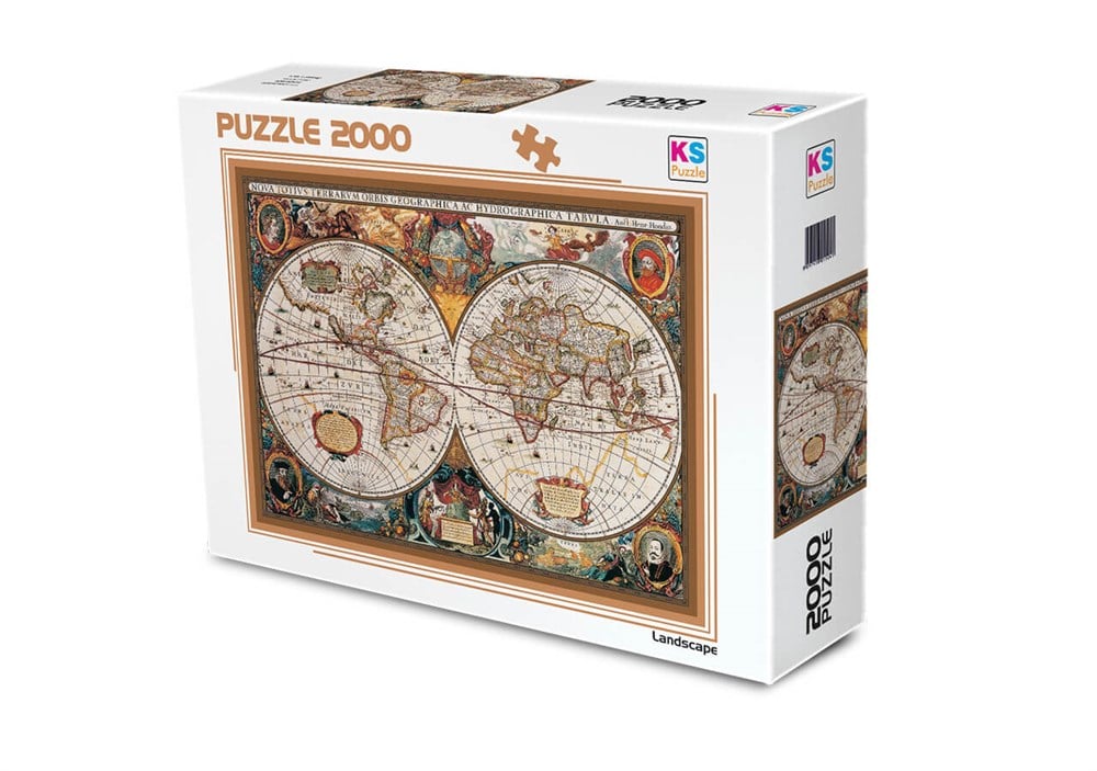 KS 2000 Parça Puzzle 17th Centruy World Map KS Puzzle KS 11204