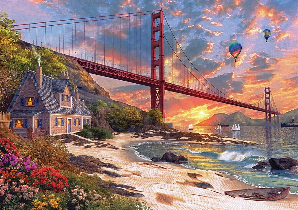 KS 500 Parça Puzzle Sunset At Golden Gate KS Puzzle KS 11374