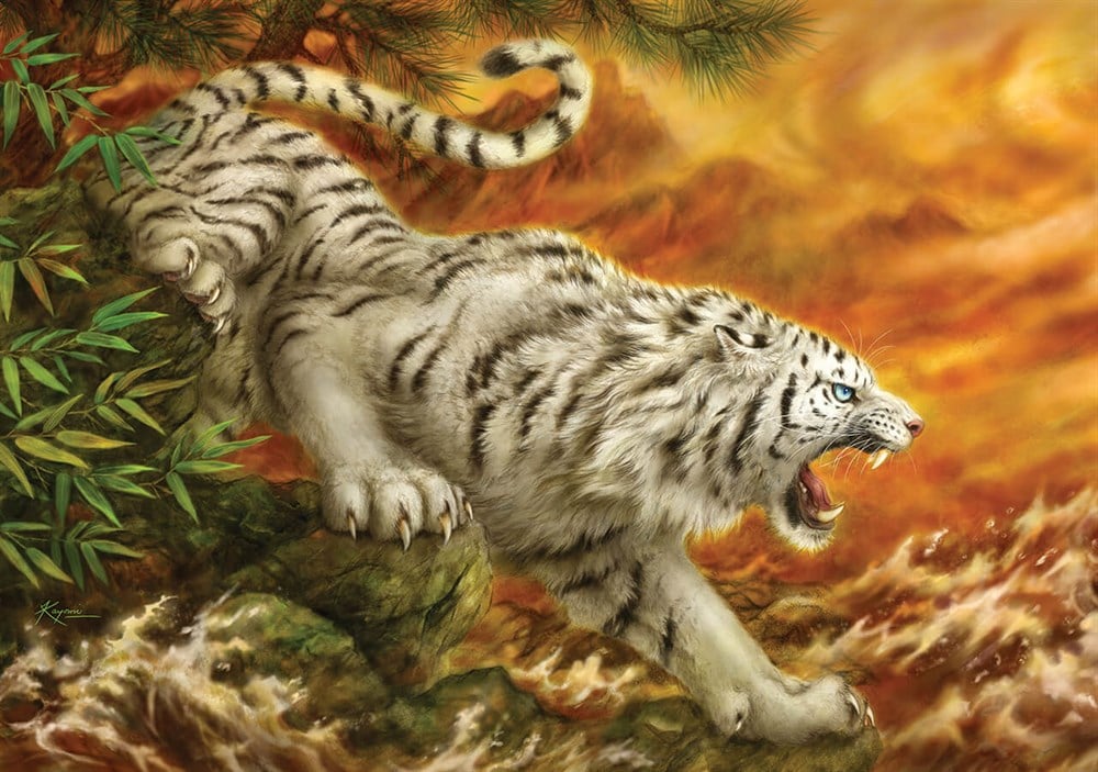 KS 1000 Parça Puzzle White Tiger KS Puzzle KS 20506