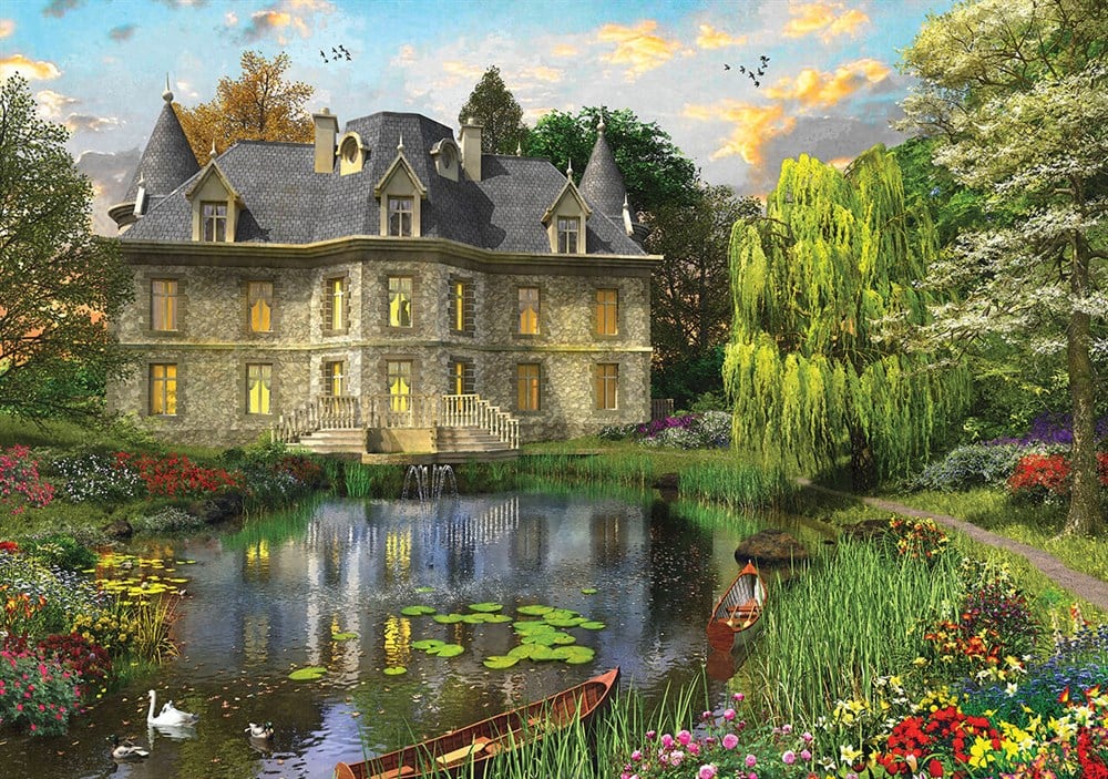 KS 1000 Parça Puzzle Mansion Lake KS Puzzle KS 20543
