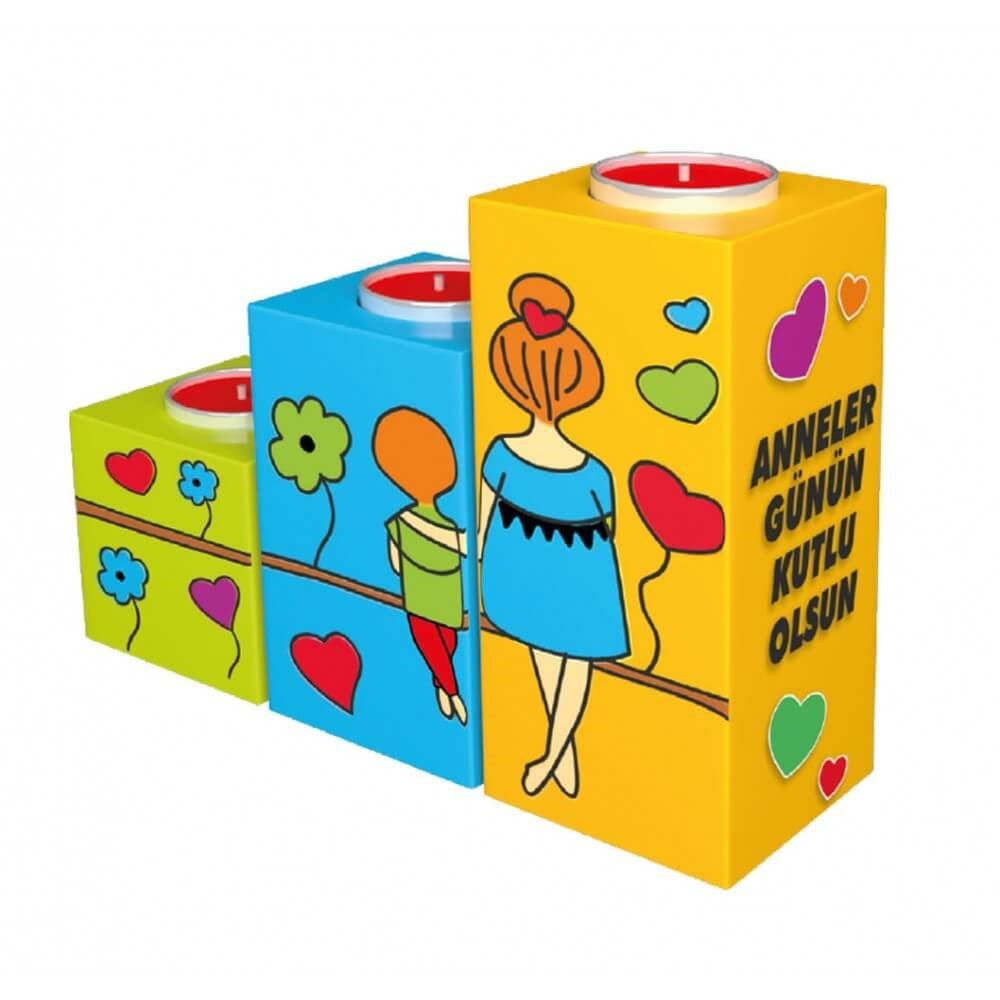 Kumtoys Dekoratif Ahşap Mumluk Kumtoys KM5437