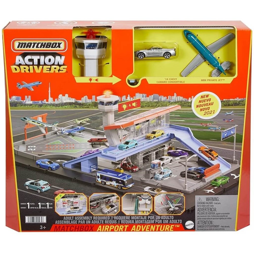 Matchbox Aksiyon Sürücüleri Havaalanı Macerası Oyun Seti HCN34 Matchbox HCN34