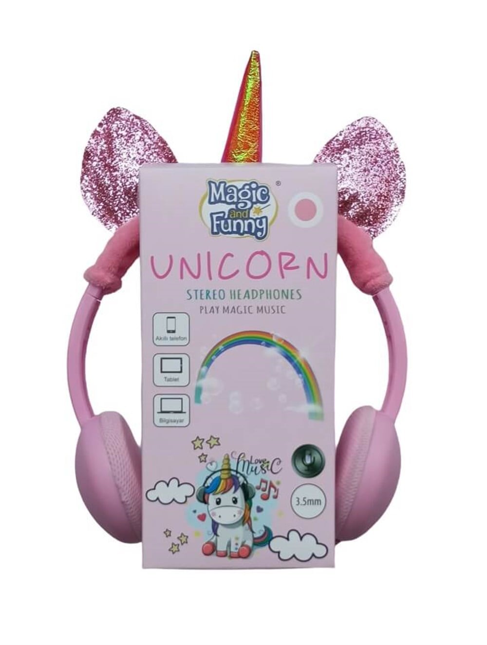 Unicorn Mikrofonlu Kulaklık Pembe Mega Oyuncak UMC002
