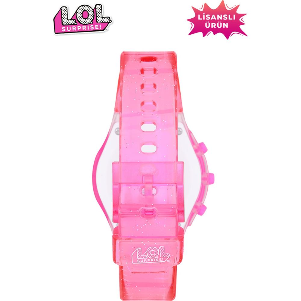 MiniFlak Lisanslı L.O.L. SURPRISE! LOL7210 Çocuk Pembe Işıklı Çocuk Kol Saati MiniFlak LOL7210