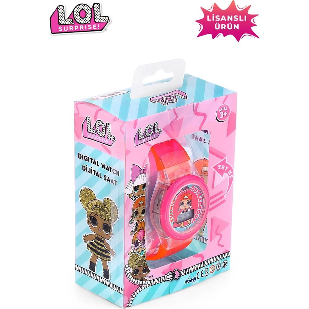 MiniFlak Lisanslı L.O.L. SURPRISE! LOL7210 Çocuk Pembe Işıklı Çocuk Kol Saati MiniFlak LOL7210