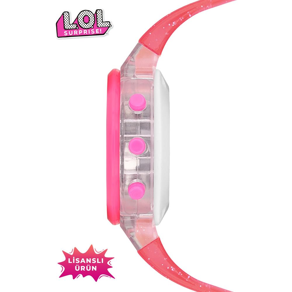 MiniFlak Lisanslı L.O.L. SURPRISE! LOL7210 Çocuk Pembe Işıklı Çocuk Kol Saati MiniFlak LOL7210