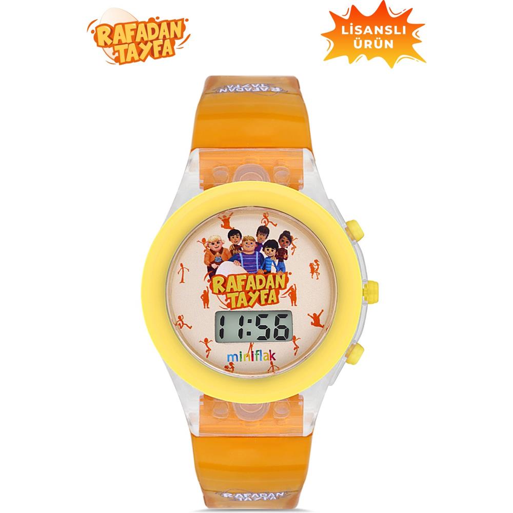 MiniFlak Lisanslı Rafadan Tayfa RF7210 Sarı Işıklı Çocuk Kol Saati MiniFlak RF7210
