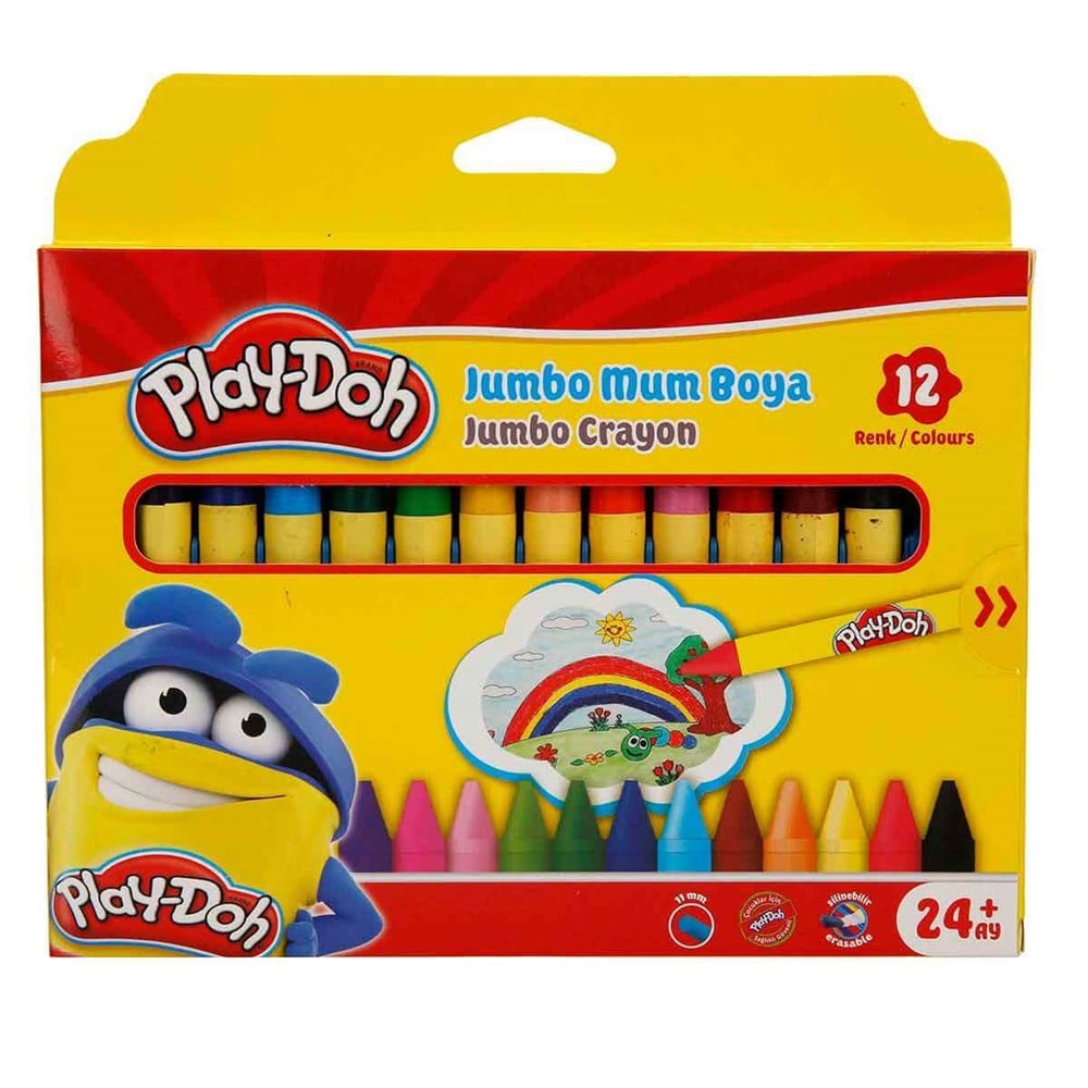 Play Doh Silinebilir Jumbo Crayon Mum Boya 12 Renk Play Doh CR005