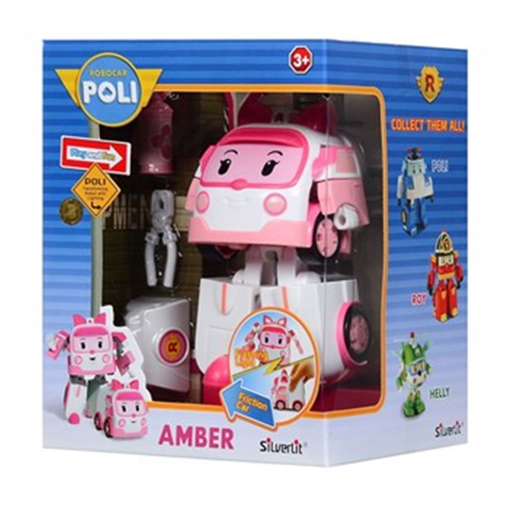Robocar Poli Işıklı Transformers Robot Figür Amber