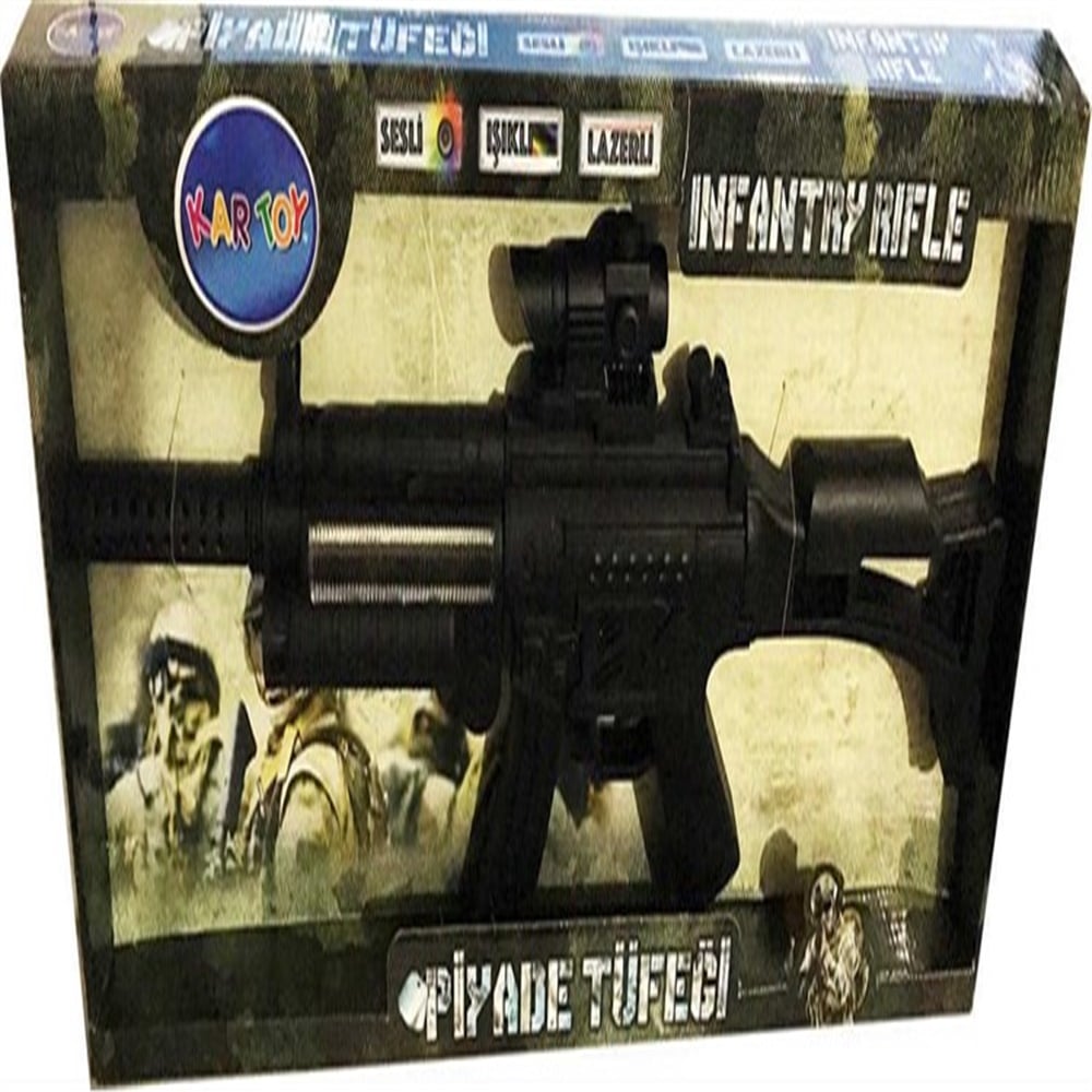Sesli - Işıklı - Lazerli 60 cm Büyük Piyade Tüfeği