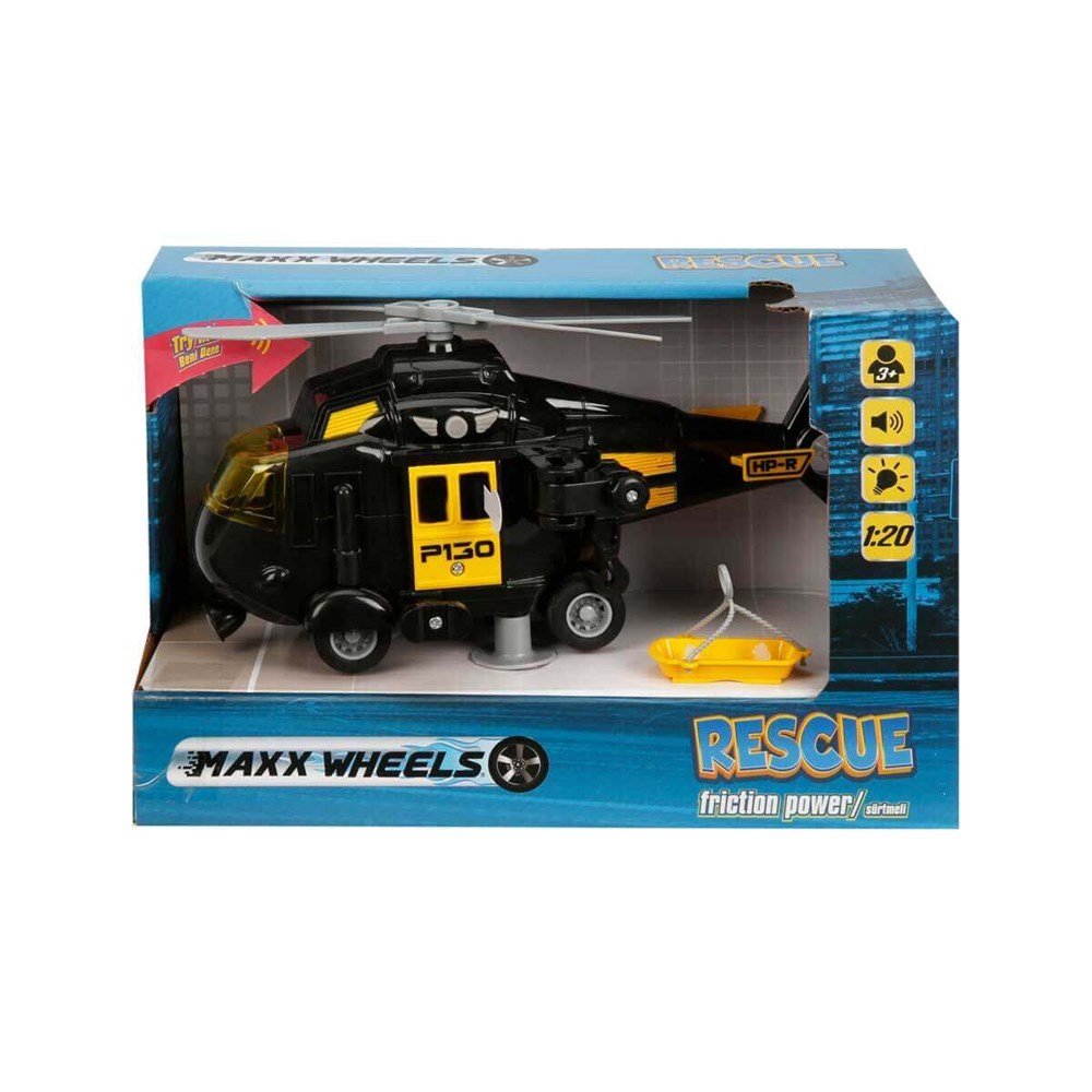Maxx Wheels 1:20 Sesli Ve Işıklı Kurtarma Helikopteri Sunman S010023204