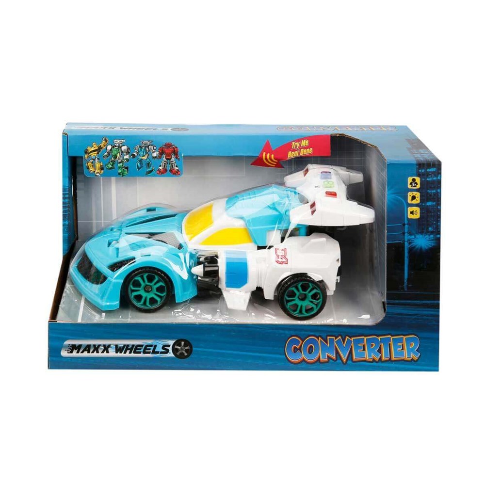 Maxx Wheels Sesli ve Işıklı Robota Dönüşen Araba 18 Cm Sunman S01002358