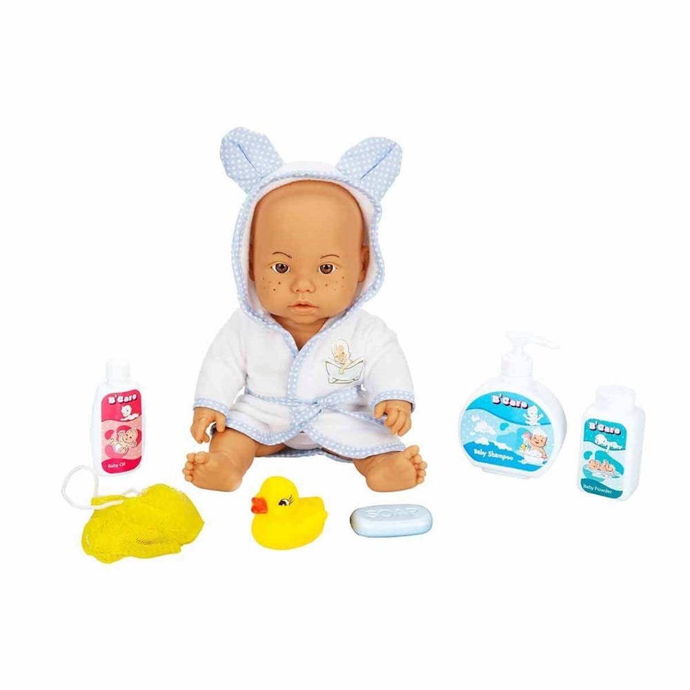 Bebelou Banyo Zamanı Bebek Seti Mavi 35 Cm Sunman S01030031 M