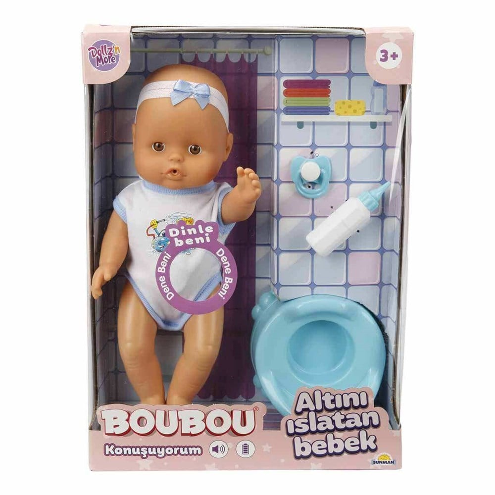 Boubou Altını Islatan Konuşan Bebek Seti Mavi 30 Cm Sunman S02030121 M