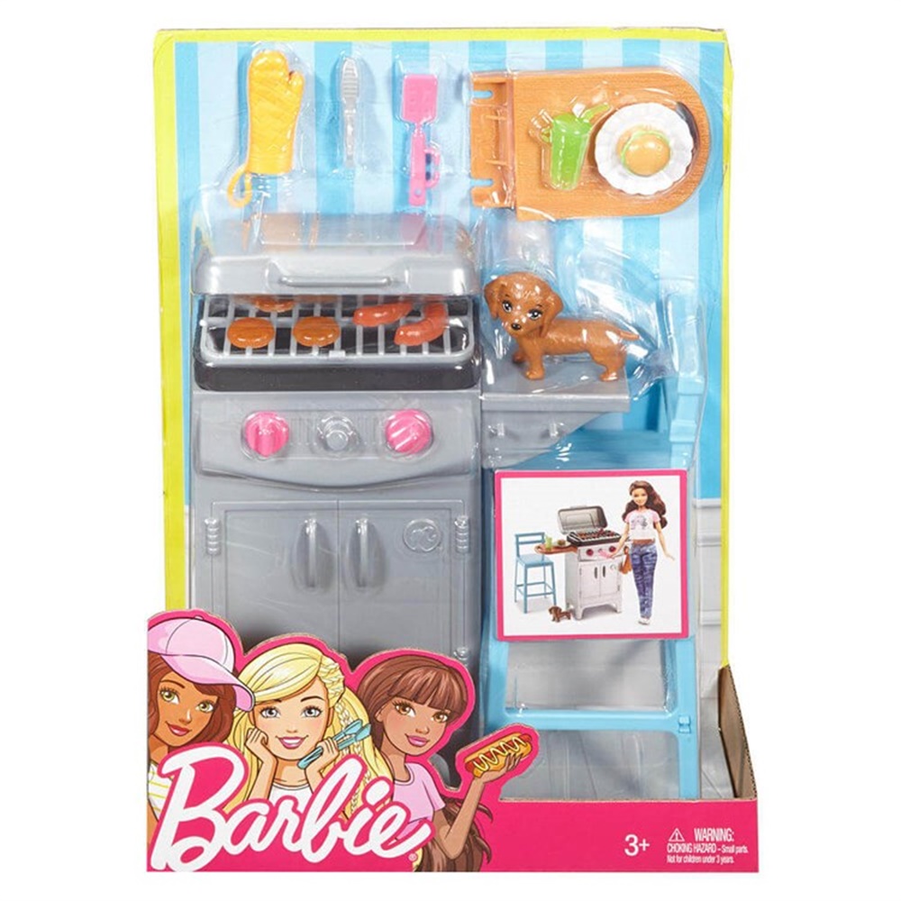 BARBIE ACIK HAVA DEKORASYON OYUN SETLERI DVX48 BARBEKU Toystop DVX48
