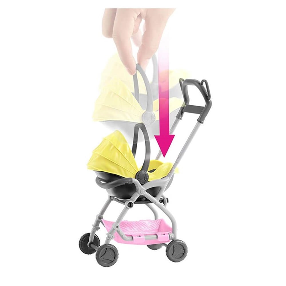 BARBIE BEBEK BAKICISI TEMALI OYUN SETI SARI PUSETLI GFC18 Toystop GFC18