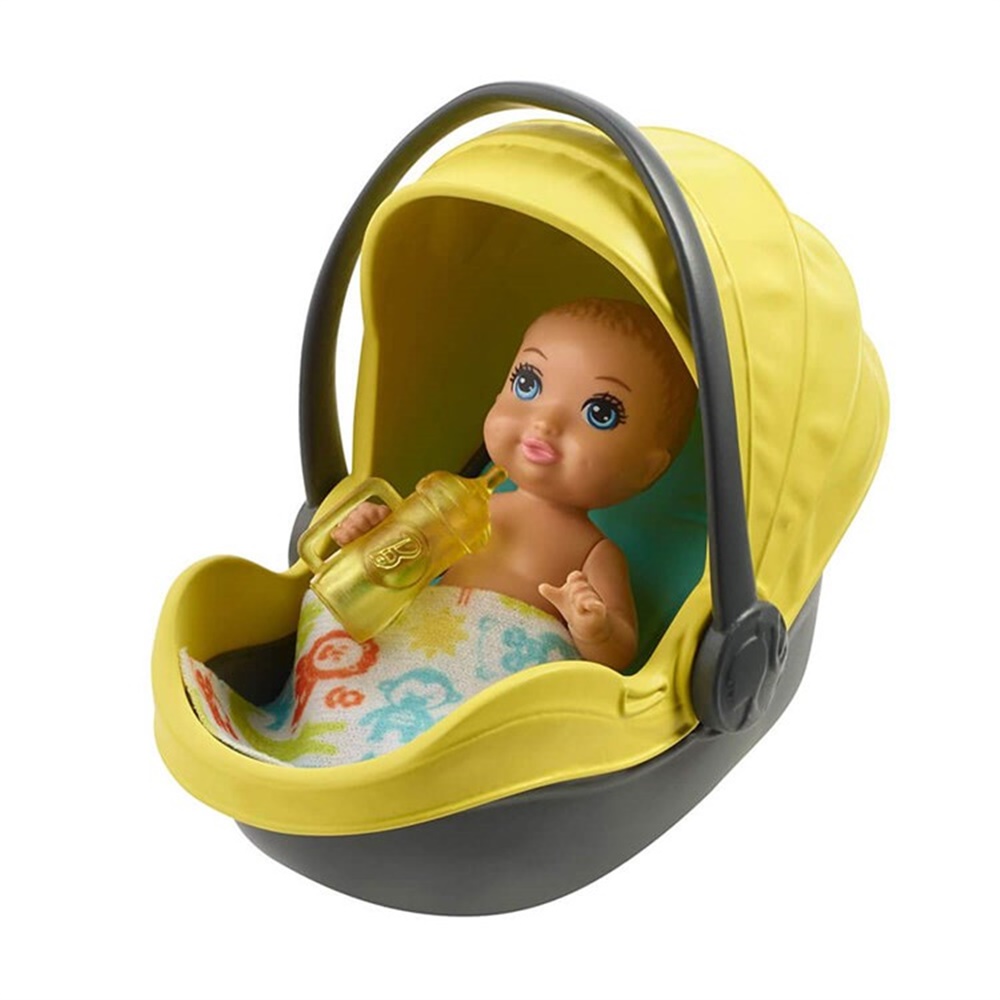 BARBIE BEBEK BAKICISI TEMALI OYUN SETI SARI PUSETLI GFC18 Toystop GFC18