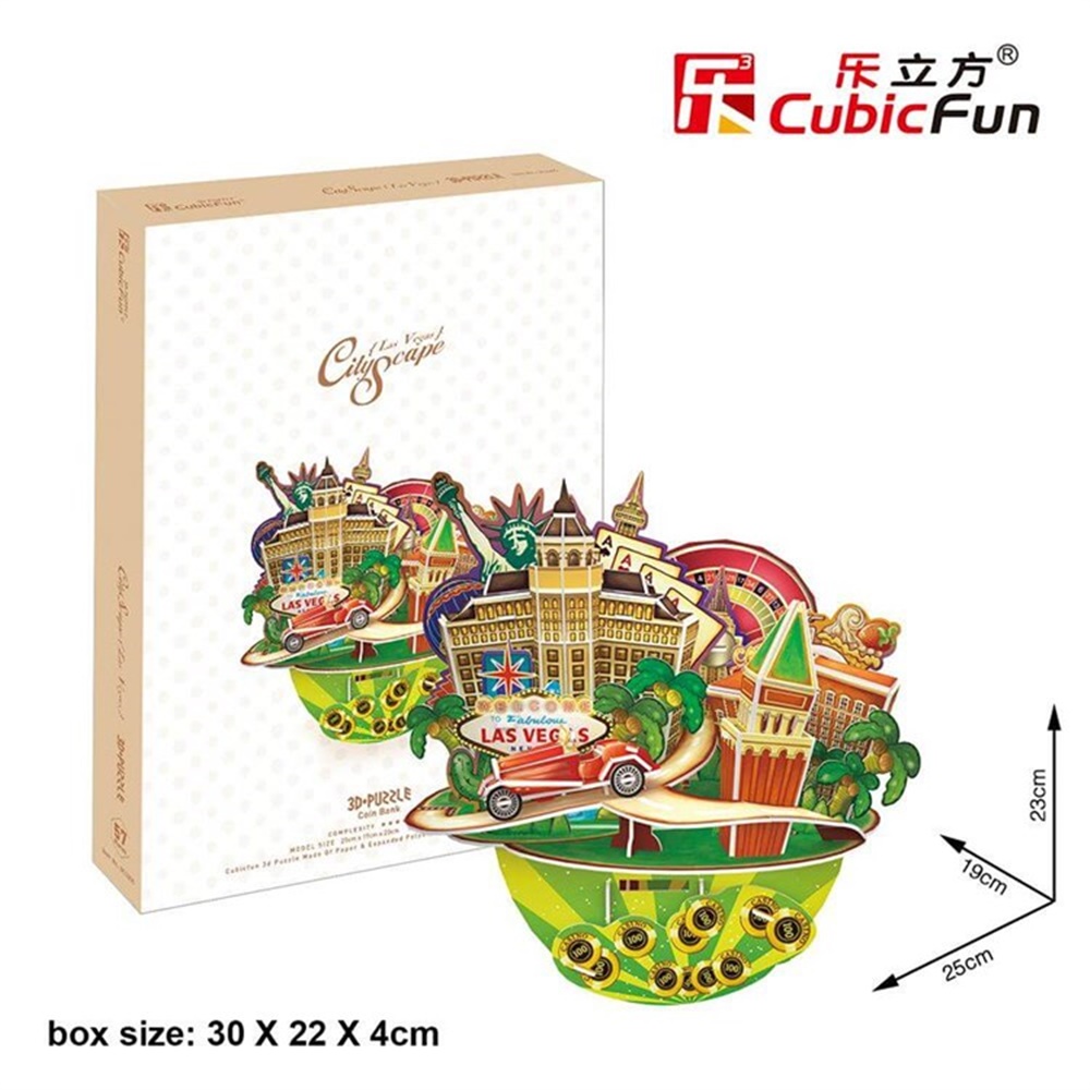 CUBIC FUN 3D 64 PARCA PUZZLE LAS VEGAS Toystop ORC3205